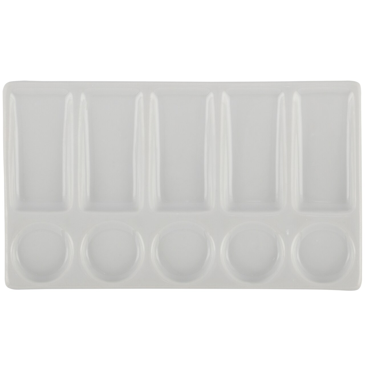 Creative Mark Glazed Slant Palette Porcelain Paint Palette Tray for Watercolor, Gouache, Color-Mixing - Paint Tray for Kids and Adults - 1 Pack